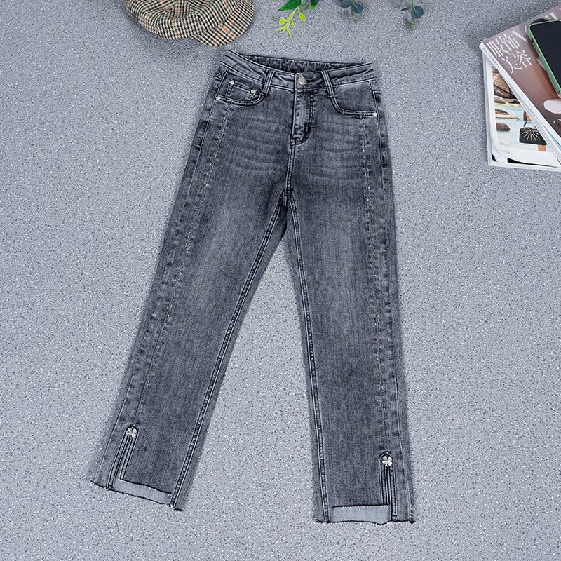 Hot Diamond Split Jeans For Damer Viser Høyde Rett