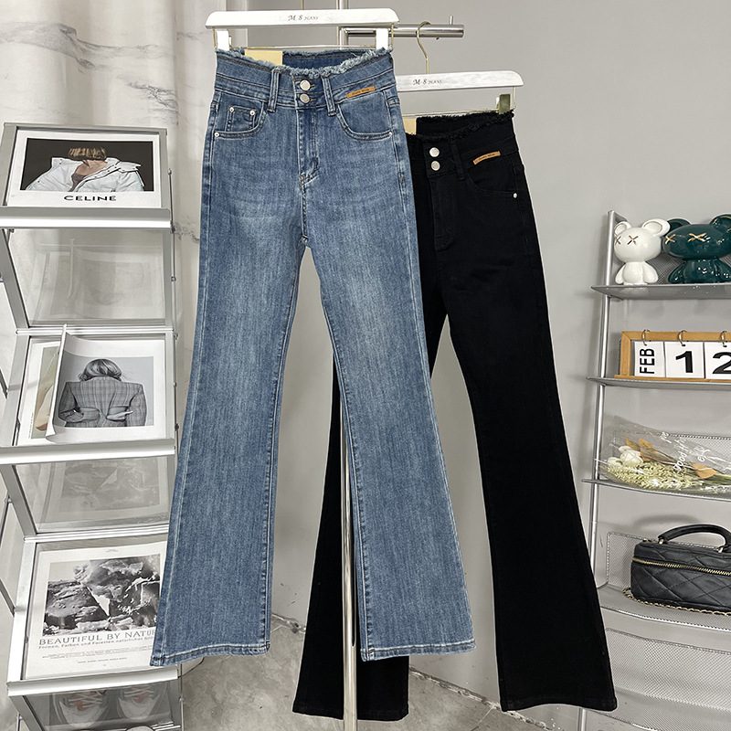 Jeans Dame High Waist Trendy Stretch Flared Bukser