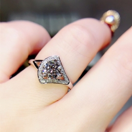 Ny Hel Diamant Moissanite Ring Hearts And Arrows Super Flash Forlovelsesring For Kvinner