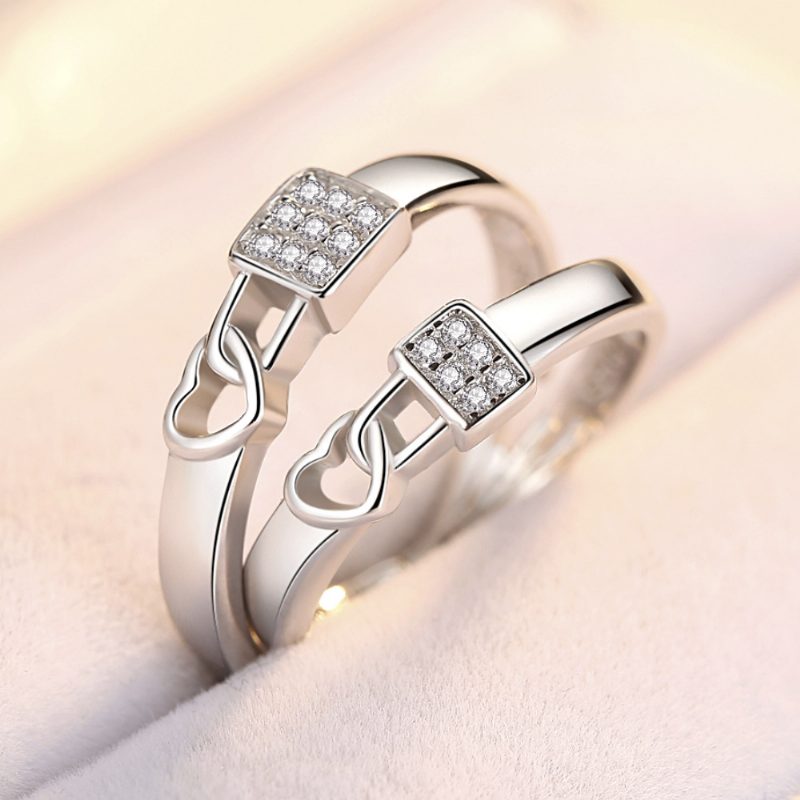 S925 Silver Lock Heart Parringer Et Par Elskere Menn Og Kvinner Parring Jubileumsgave