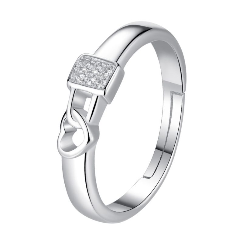 S925 Silver Lock Heart Parringer Et Par Elskere Menn Og Kvinner Parring Jubileumsgave