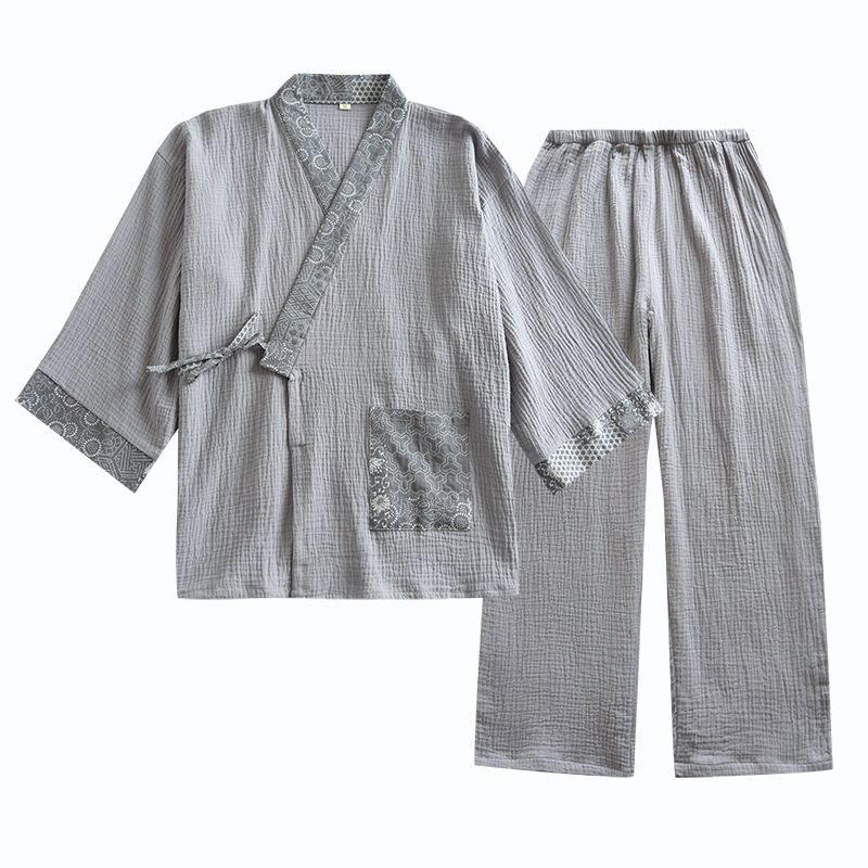 Cotton Gauze Pyjamas Men Homewear Buksersett