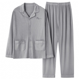 Pyjamas For Menn Cotton Loungewear-sett Cardigans