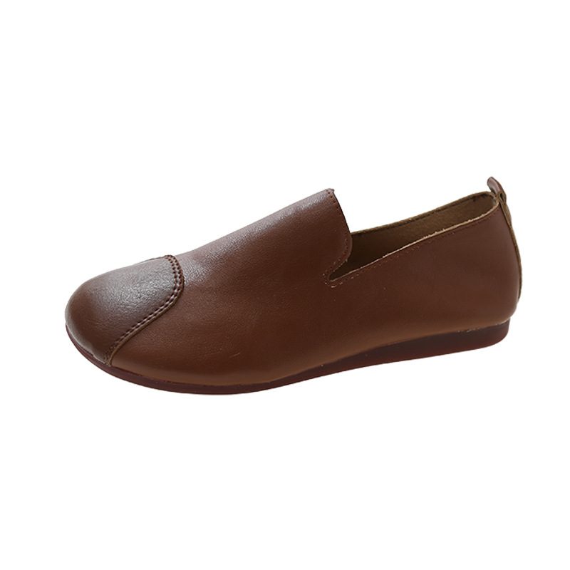 2024 Tidlig På Våren Nye Retro Erter Sko Med Myk Bunn Slip-on Loafers Rund Tå Komfortabel Kjole Sko Kvinner