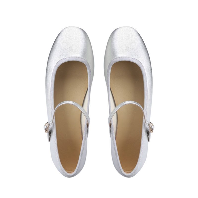 2024 Vår Og Høst Ny One Word Belte Doudou Shoes Shallow Mouth Flat Ballet Flats