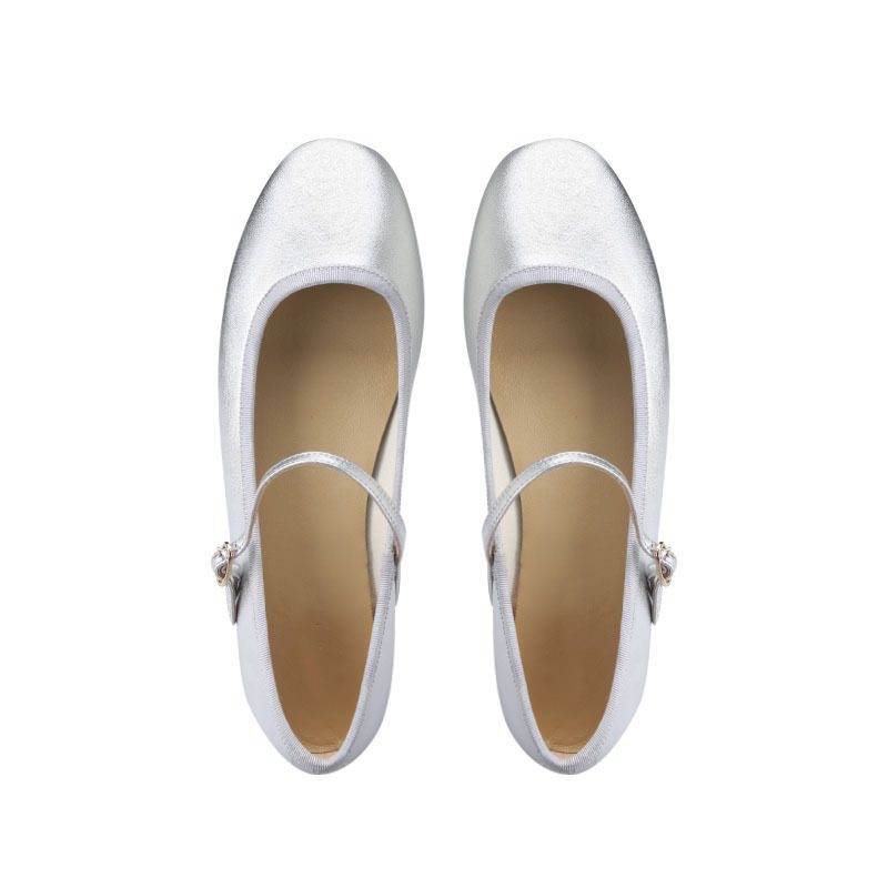 2024 Vår Og Høst Ny One Word Belte Doudou Shoes Shallow Mouth Flat Ballet Flats