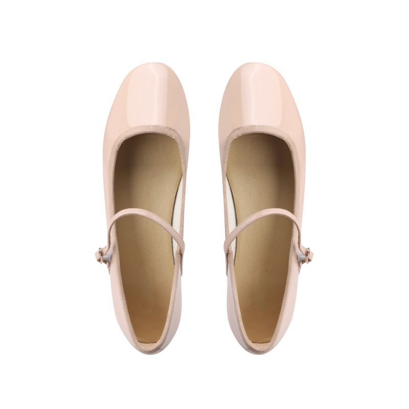 2024 Vår Og Høst Ny One Word Belte Doudou Shoes Shallow Mouth Flat Ballet Flats