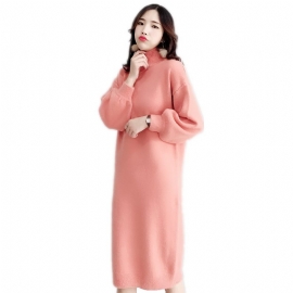 Candy Color Lantern Sleeve Sweater Dress Ensfarget Motebase