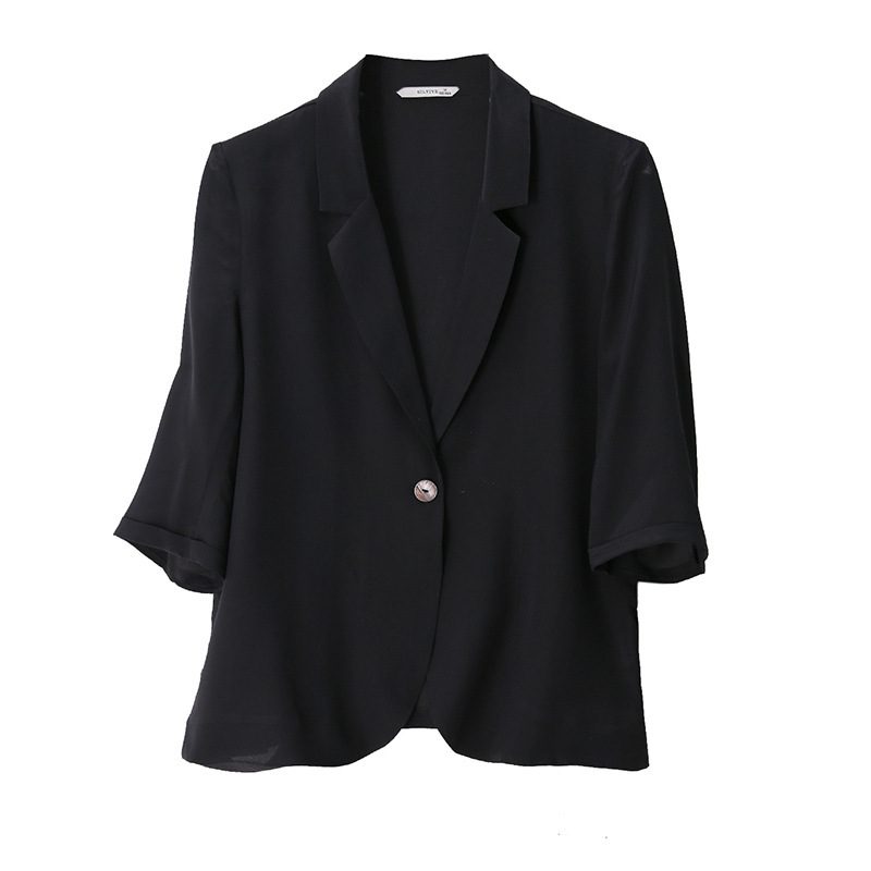 Black Blazers Cropped Dame Jakke Elegance