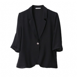 Black Blazers Cropped Dame Jakke Elegance