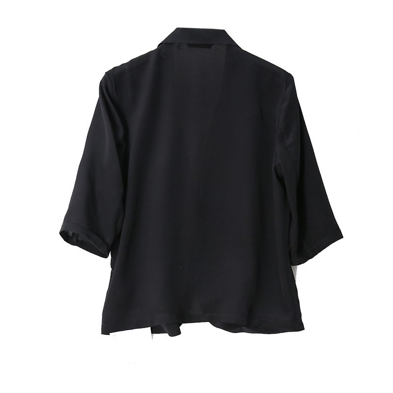 Black Blazers Cropped Dame Jakke Elegance