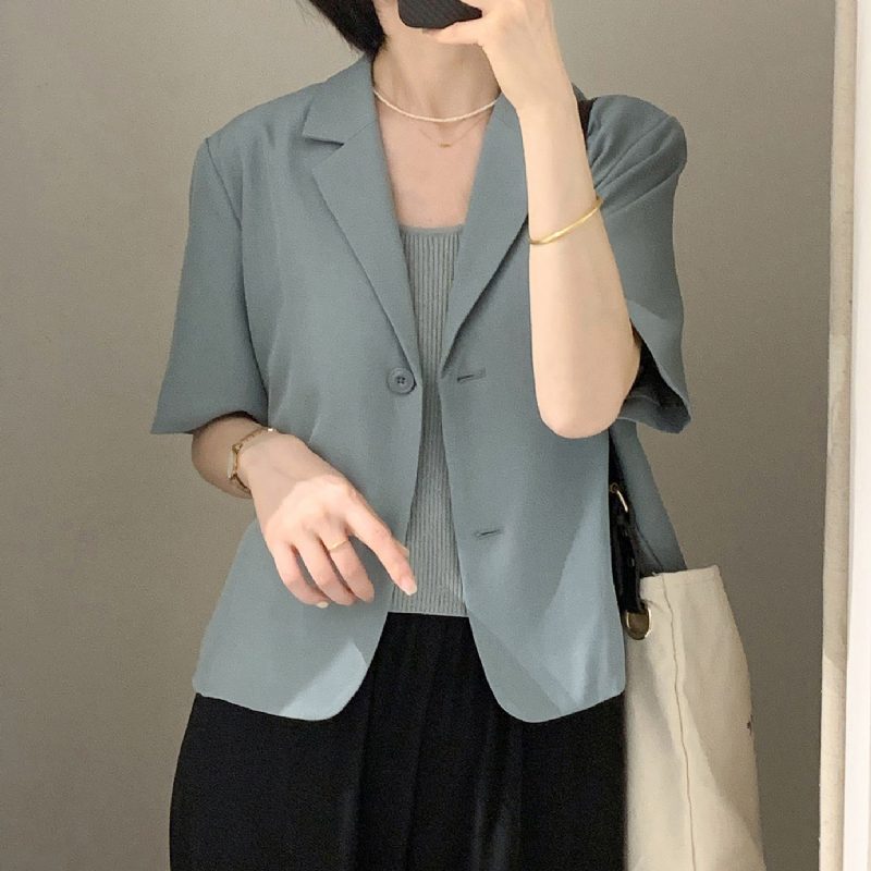 Cropped Blazer 2024 Tynn For Kvinner