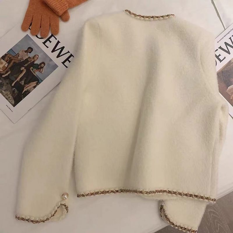 Kort Genser Cardigan For Kvinner Er Furry Søt Trend