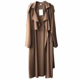 2024 Fashion Temperament Trench Coat For Kvinner Retro Løs Frakk