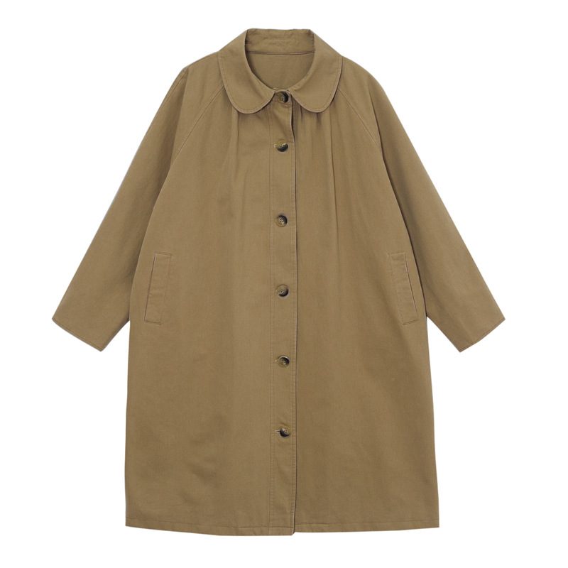 Khaki Trench Coat Dame Lang Frakk 2024 Løs Enkel Breasted Topp