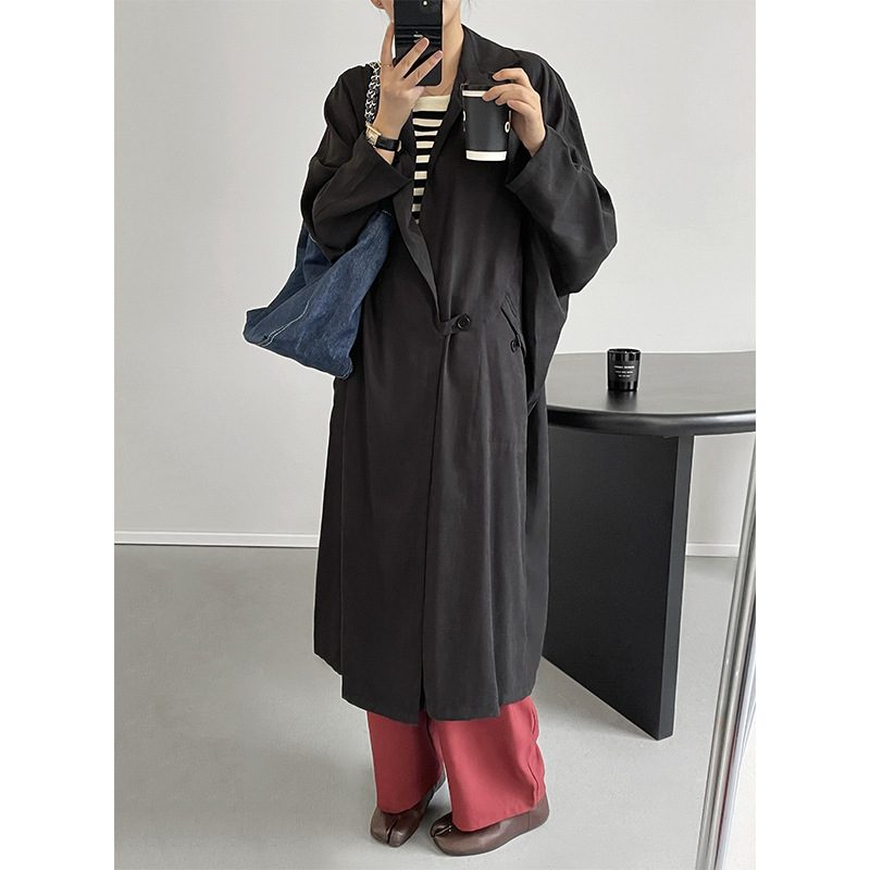 Knelang Trenchcoat Dame 2024 Casual Lang Frakk