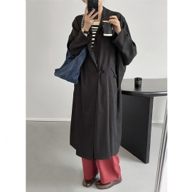 Knelang Trenchcoat Dame 2024 Casual Lang Frakk