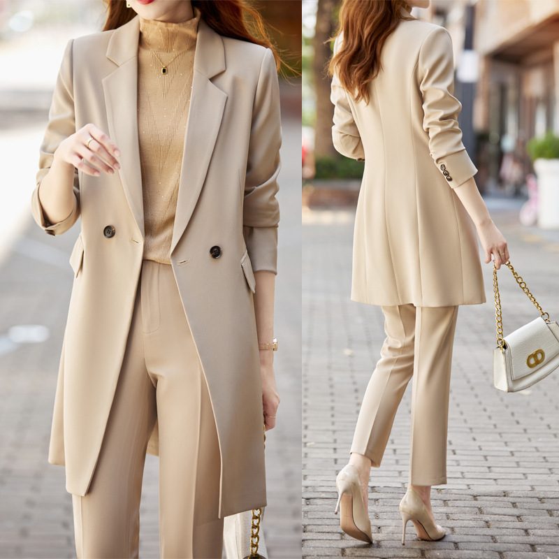 Mellomlang Trenchcoat Dame 2024 Ny Blazers Uformell Mote