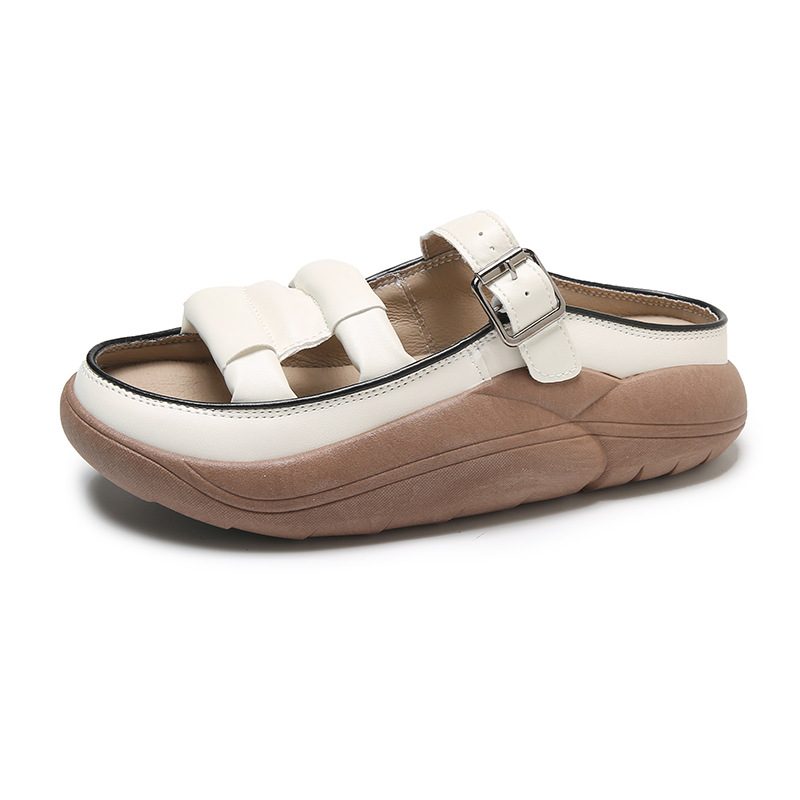 2024 Sommer Nye Slip-on Sandaler Kvinners Plattformsandaler Tøfler Retro Casual Strandsko