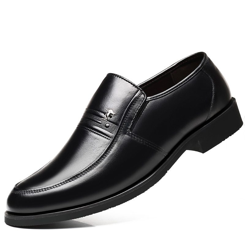 2019 Ekte Skinn Herre Business Slip-on Kjole Sko Far Sko