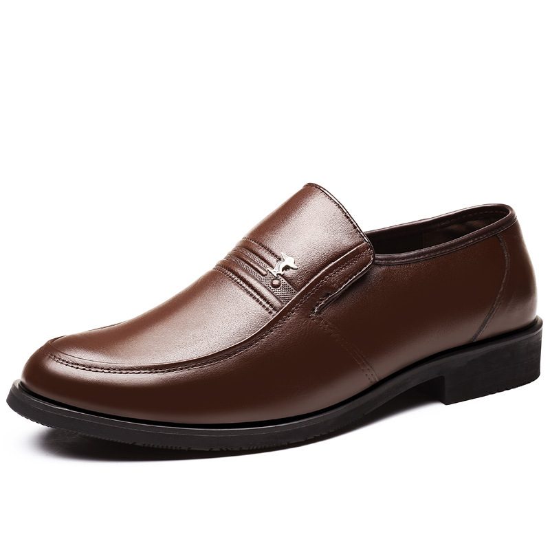 2019 Ekte Skinn Herre Business Slip-on Kjole Sko Far Sko