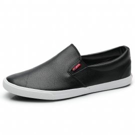 2024 Hunter Spring New Leather Casual Sko Vanntett Ensfarge Tynnbunn Slip-on Menn