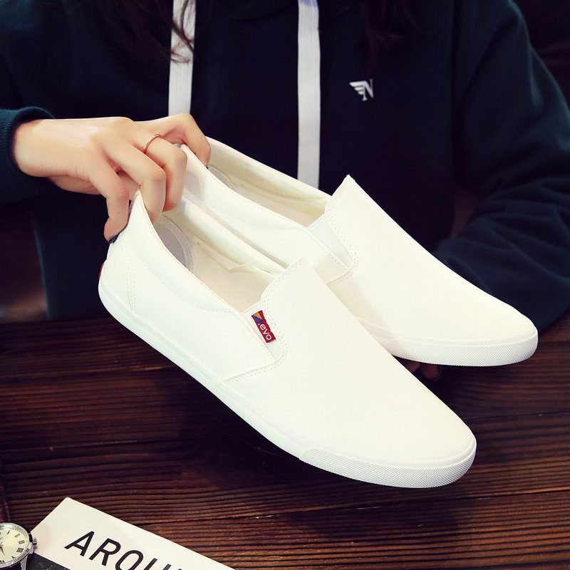 2024 Hunter Spring New Leather Casual Sko Vanntett Ensfarge Tynnbunn Slip-on Menn