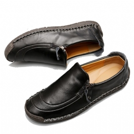 2024 Stor Størrelse Casual Doudou Sko Håndlagde Ekte Sko Sideglidelås Herre Business Dress Sko Loafers