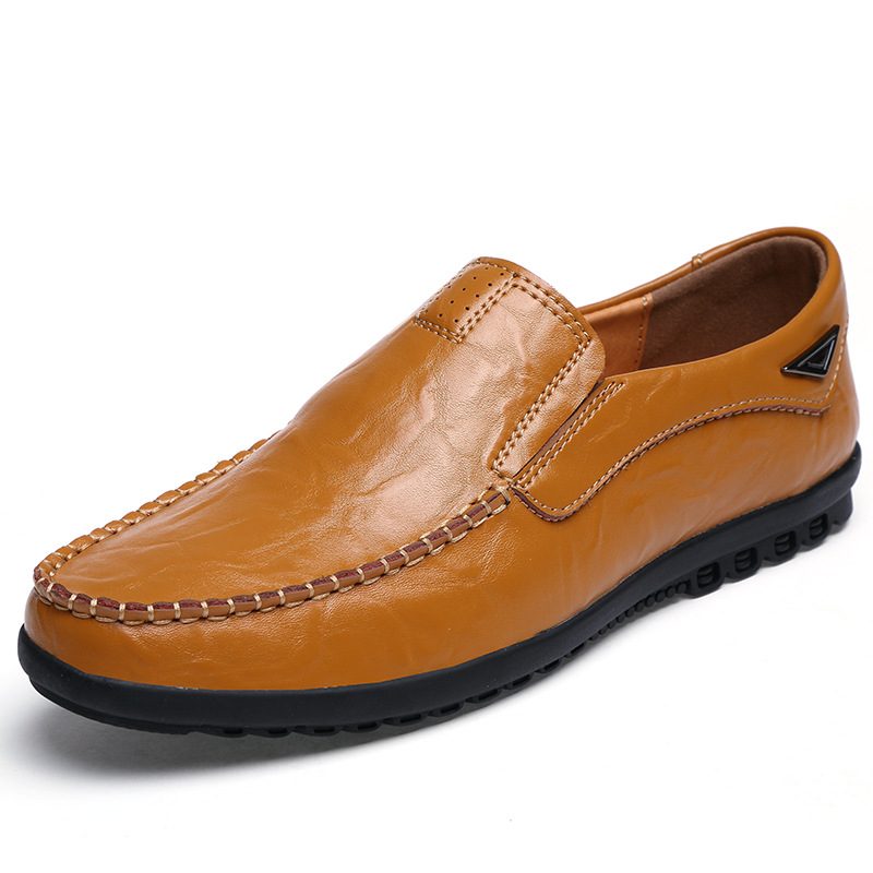 Doudou-sko For Menn Ekte Skinn Sommer Sko I Stor Størrelse Fritidssko Okseskinn Herresko Slip-on Sko