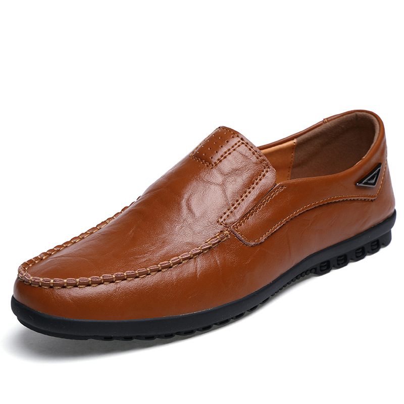 Doudou-sko For Menn Ekte Skinn Sommer Sko I Stor Størrelse Fritidssko Okseskinn Herresko Slip-on Sko