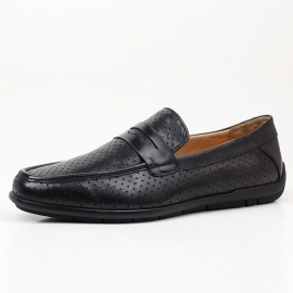 Doudou Sko Herre Ekte Skinn Okseskinn 2024 Nye Sommer Håndlagde Uformelle Pustende Myk Bunn Slip-on Loafers