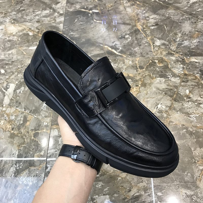 Ekte Doudou-sko Herre 2024 Nye Slip-on Loafers Svarte Skinnsko For Menn