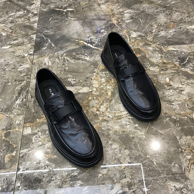 Ekte Doudou-sko Herre 2024 Nye Slip-on Loafers Svarte Skinnsko For Menn