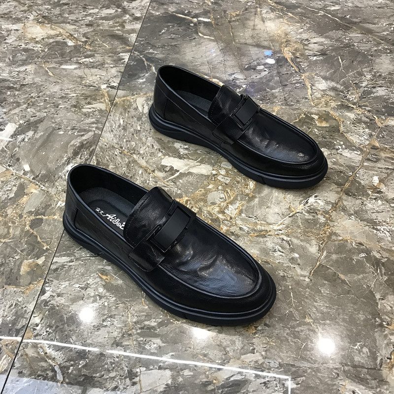 Ekte Doudou-sko Herre 2024 Nye Slip-on Loafers Svarte Skinnsko For Menn