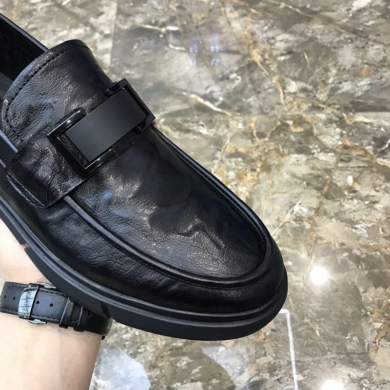 Ekte Doudou-sko Herre 2024 Nye Slip-on Loafers Svarte Skinnsko For Menn