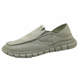 Herre Slip-on Tøysko Mote Flate Peas Sko Canvas Sko Herresko