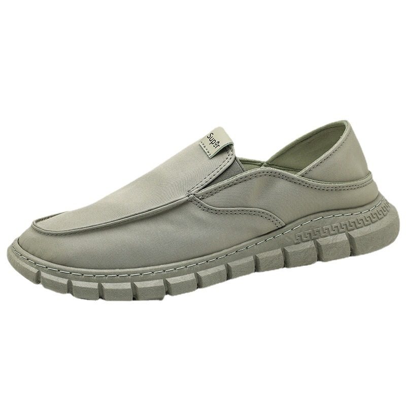 Herre Slip-on Tøysko Mote Flate Peas Sko Canvas Sko Herresko