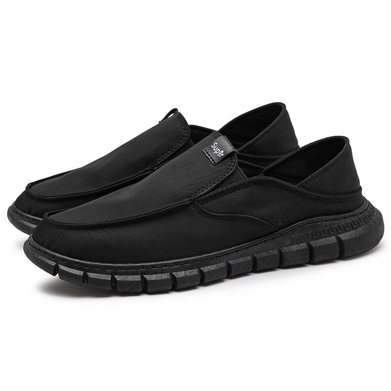 Herre Slip-on Tøysko Mote Flate Peas Sko Canvas Sko Herresko