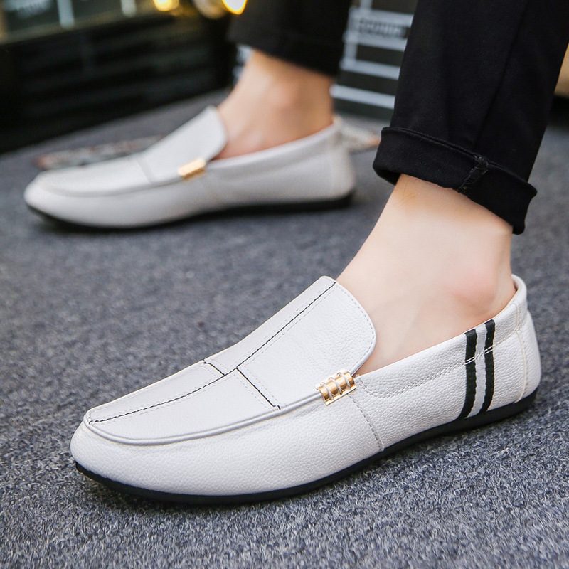 Herresko 2024 Nye Erter Sko Herre Slip-on Spring Loafers Hvite Fritidssko