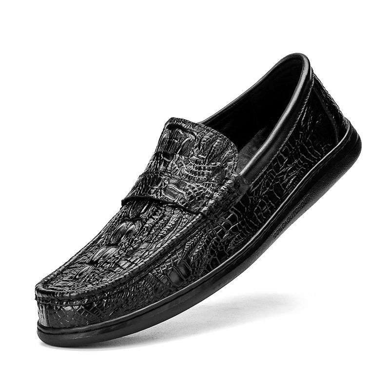 Høst- Og Vinternye Doudou-sko Herreskinn Førersko Myk Såle Slip-on Business Casual Dress Sko Herre Stor Størrelse