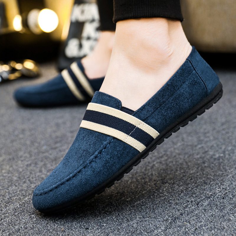 Høstnye Doudou-sko Menns Pustende Uformelle Gamle Beijing-tøysko Trendy Slip-on Lerretssko Menn