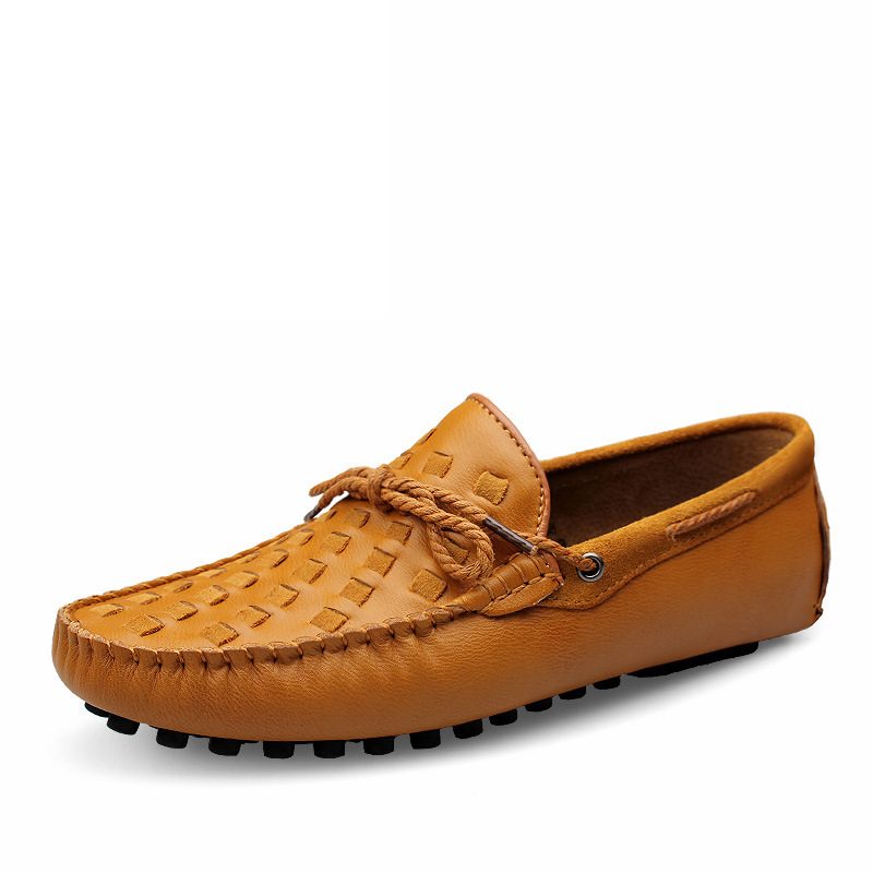 Kidney Bean Sko Menns Kjole Sko Myk Såle Casual Loafer Sko Ungdom Trendy Utendørs Skinn Menn Sko