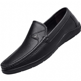 Kjole Sko Menns Ekte Skinn Erter Sko Casual Håndlagde Herresko Slip-on