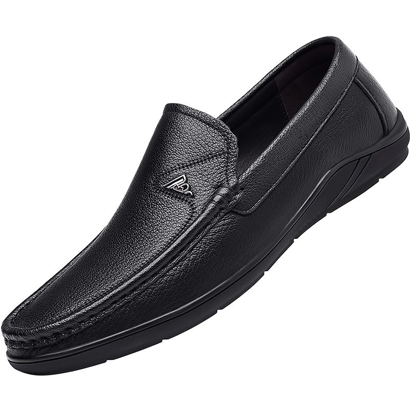 Kjole Sko Menns Ekte Skinn Erter Sko Casual Håndlagde Herresko Slip-on