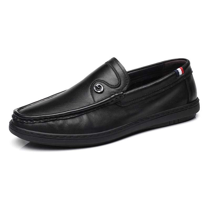 Kuskinn Nye Hvite Erter Sko Herre Slip-on Fritidssko Skinn Myk Overflate Sko Loafers