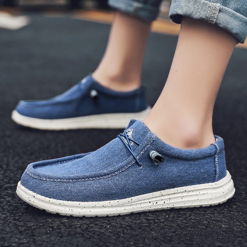 Loafers Flat Casual Sko Herre Canvas Sko Joggesko Slip-on