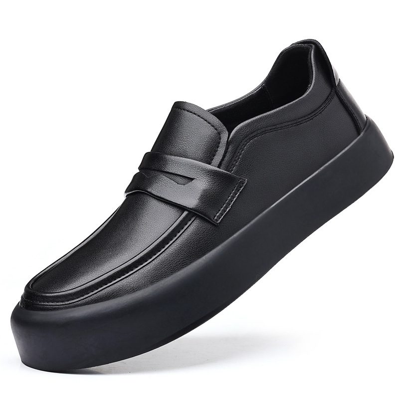 Loafers Herre Høst Nye Slip-on Kjøreskinn Myke Såler Matte Formelle Sko Svarte Business Peas Sko