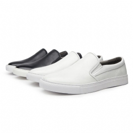 Loafers I Skinn For Menn Uformelle Joggesko Trendy Pustende Slip-on Herresko