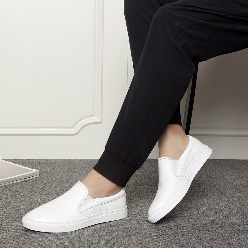 Loafers I Skinn For Menn Uformelle Joggesko Trendy Pustende Slip-on Herresko