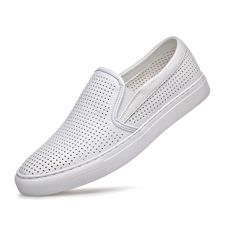 Loafers I Skinn For Menn Uformelle Joggesko Trendy Pustende Slip-on Herresko